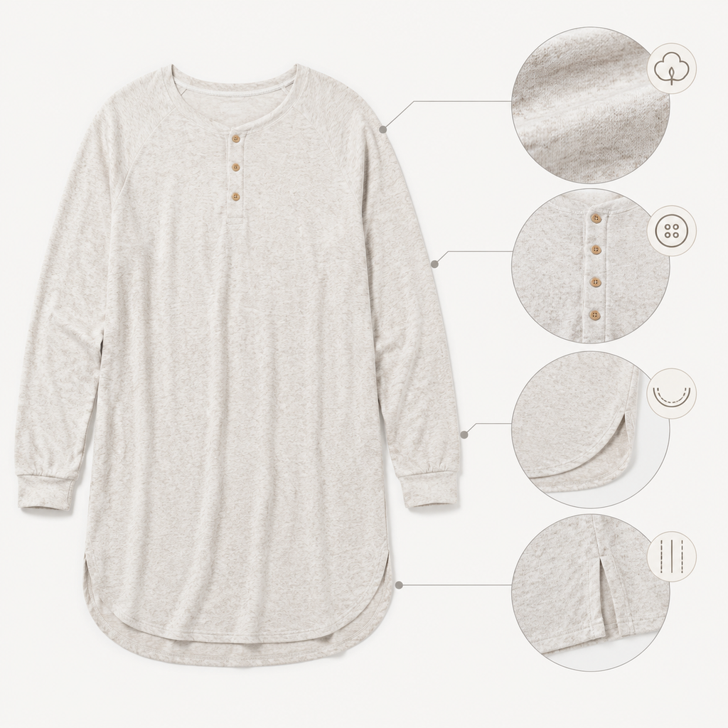Birch Henley Sleep Shirt