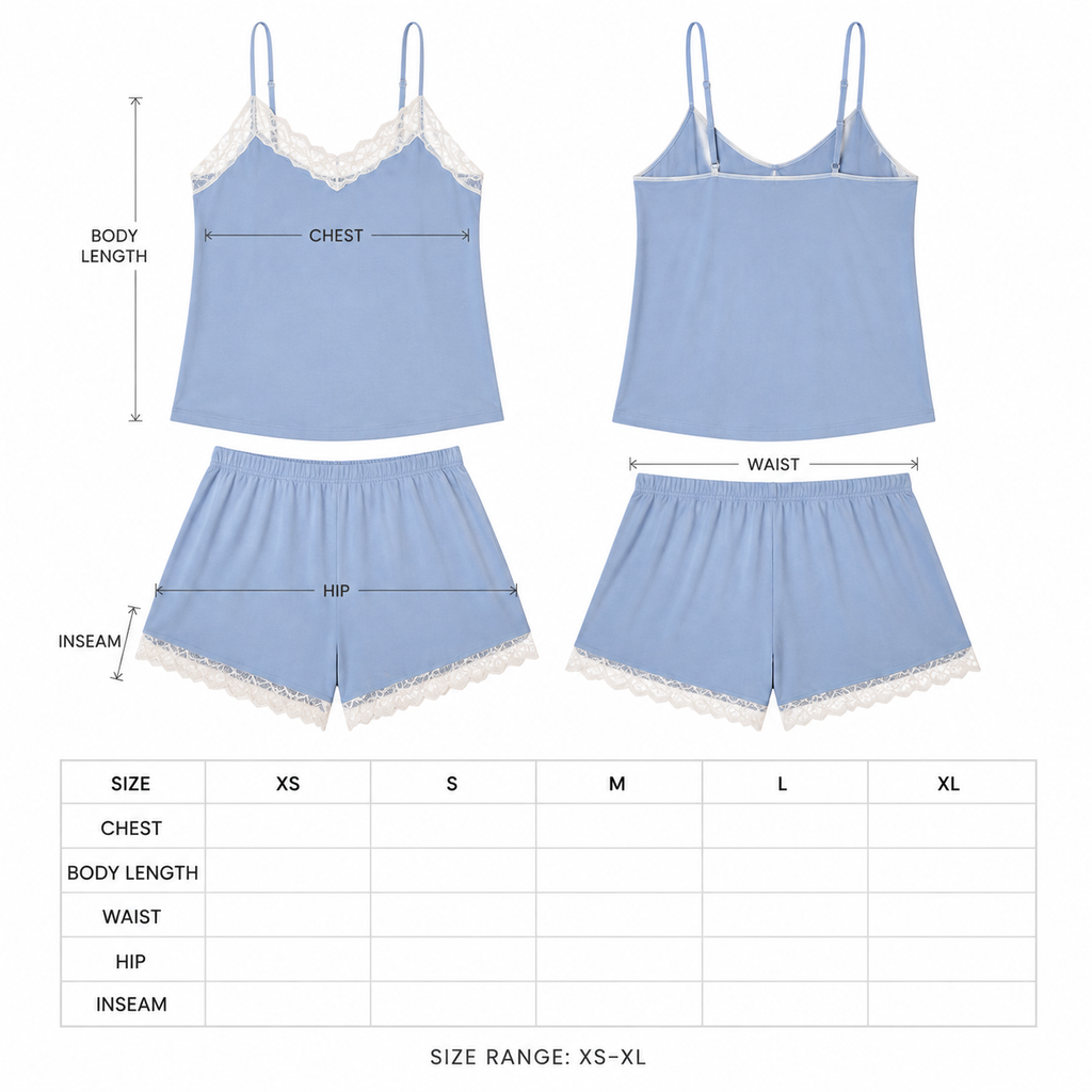 Camille Lace-Trim Cami Set