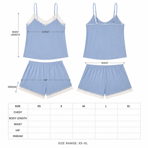 Camille Lace-Trim Cami Set