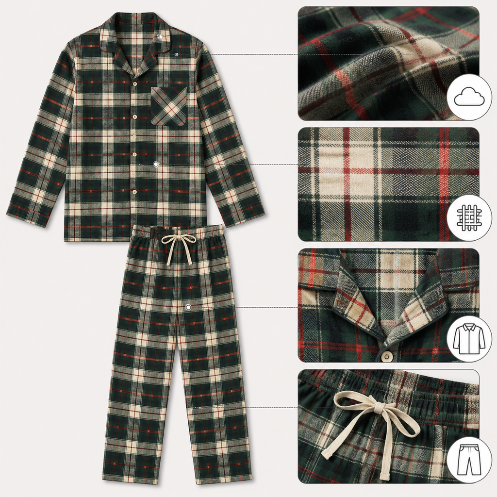 Cedar Brushed Cotton Pajama Set