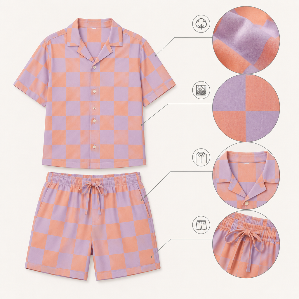 Checker Nap Short Pajama Set