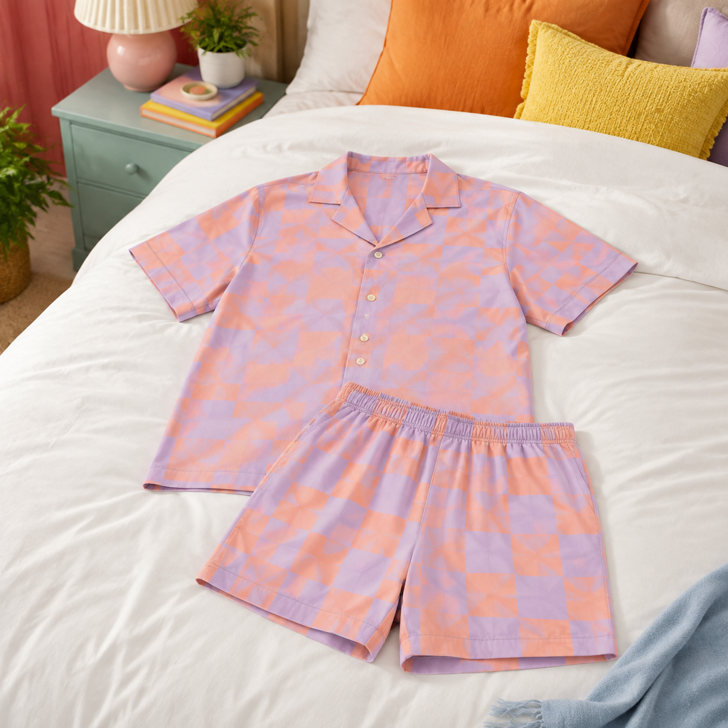 Checker Nap Short Pajama Set
