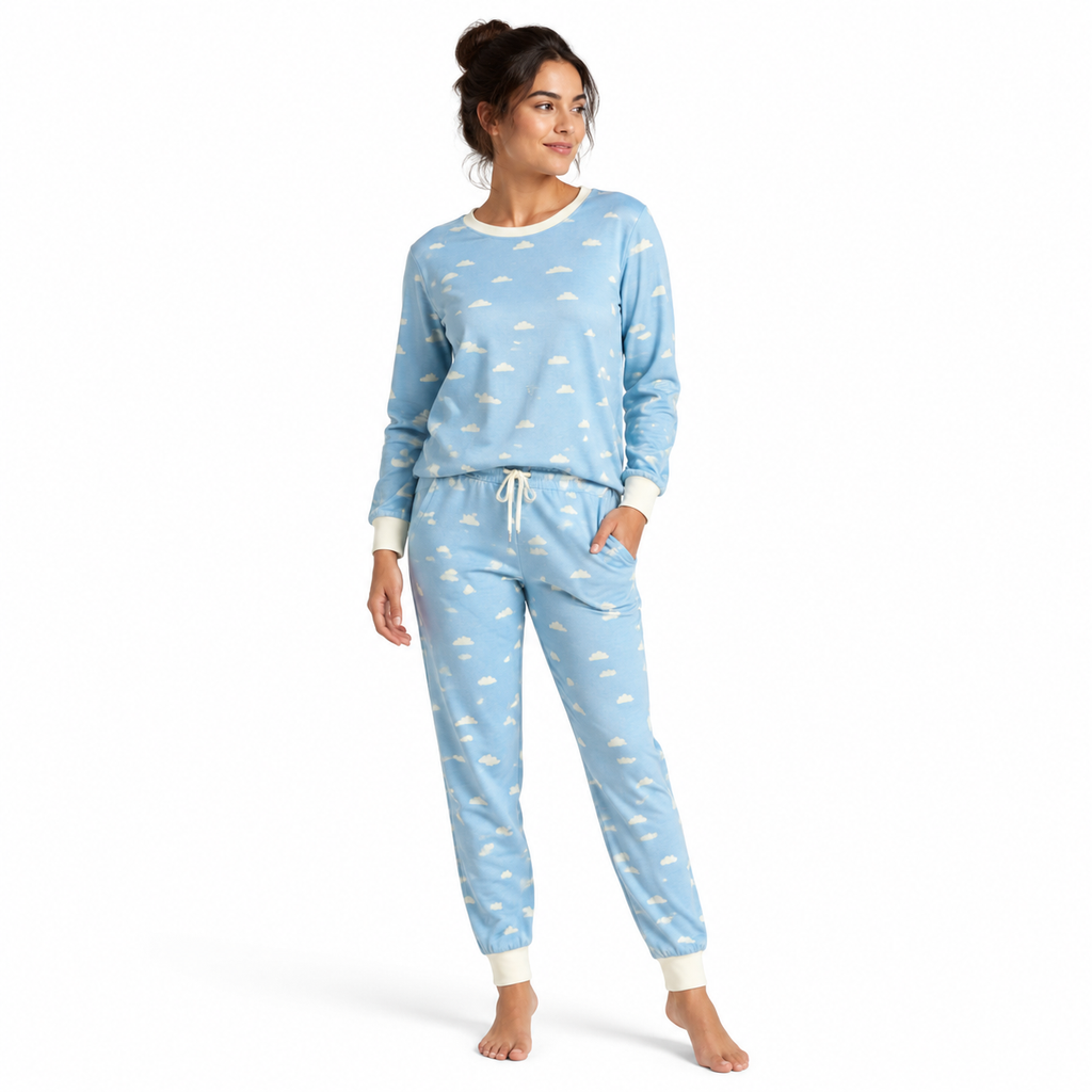 Cloud Bounce Printed Pajama Set