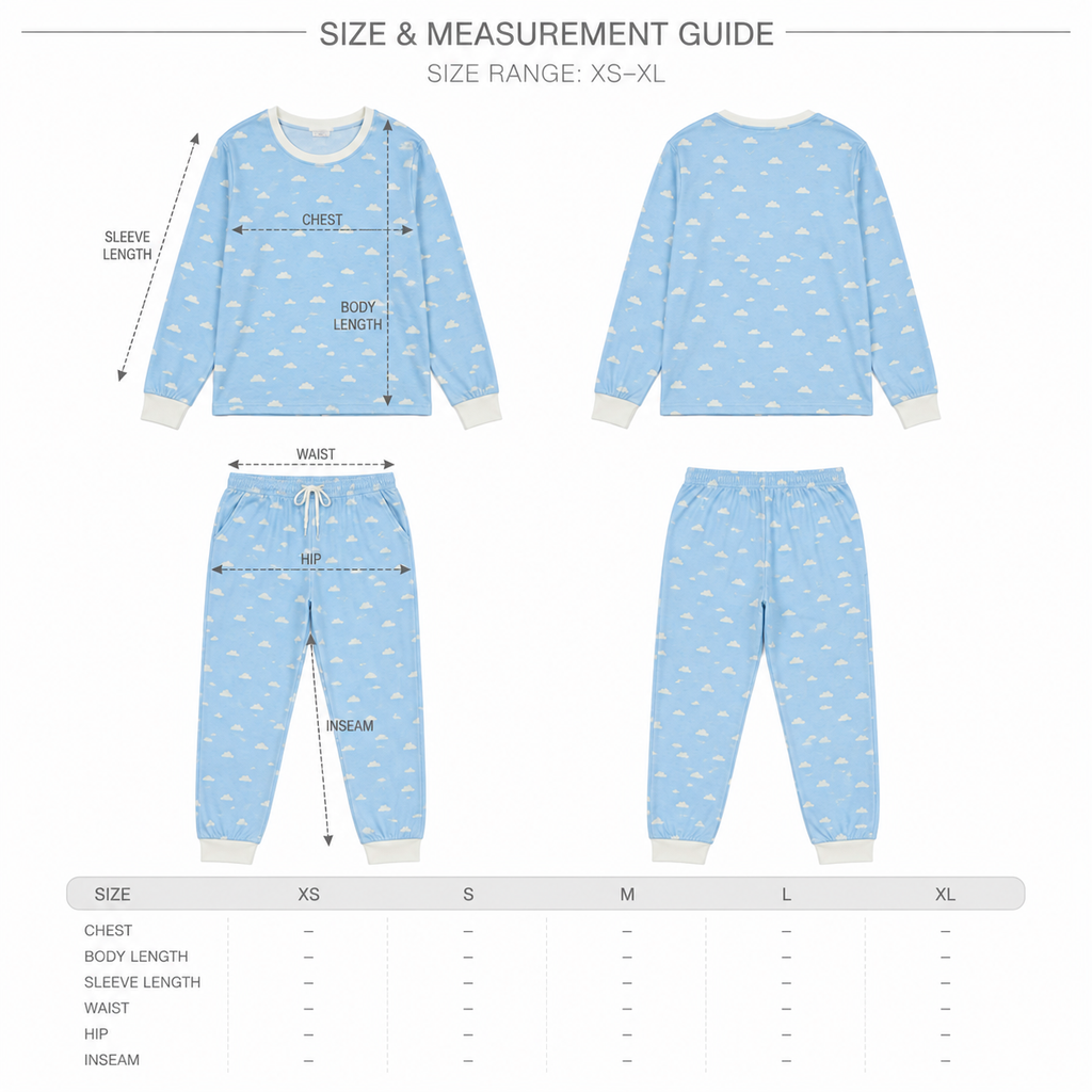 Cloud Bounce Printed Pajama Set