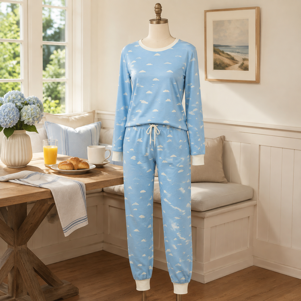 Cloud Bounce Printed Pajama Set