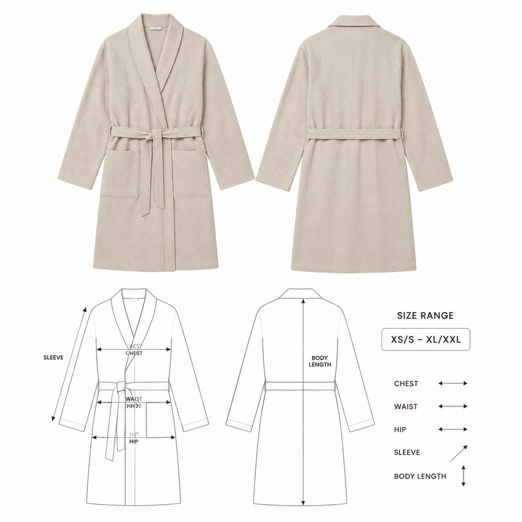 Dune Waffle-Knit Spa Robe