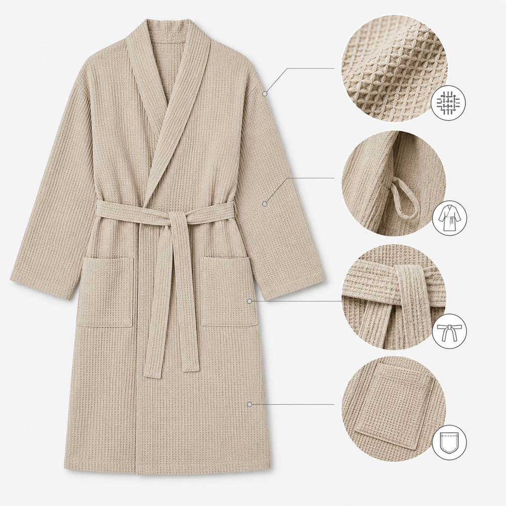 Dune Waffle-Knit Spa Robe