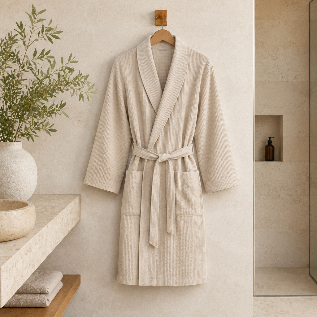 Dune Waffle-Knit Spa Robe