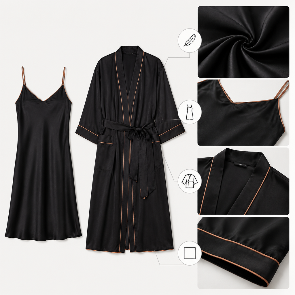 Eclipse Silk-Touch Slip and Robe Set