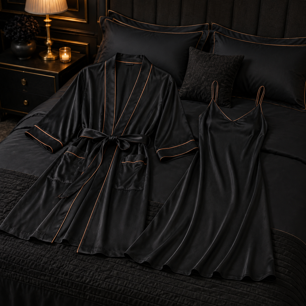 Eclipse Silk-Touch Slip and Robe Set