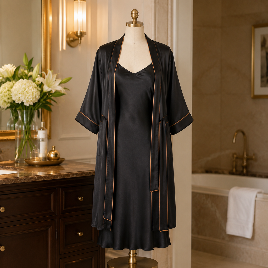 Eclipse Silk-Touch Slip and Robe Set
