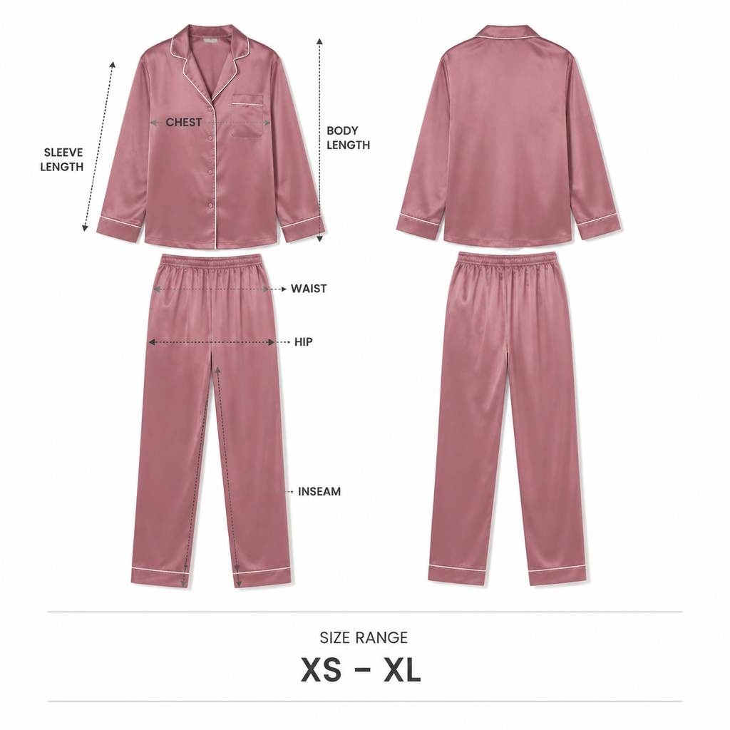 Élodie Satin Piped Pajama Set
