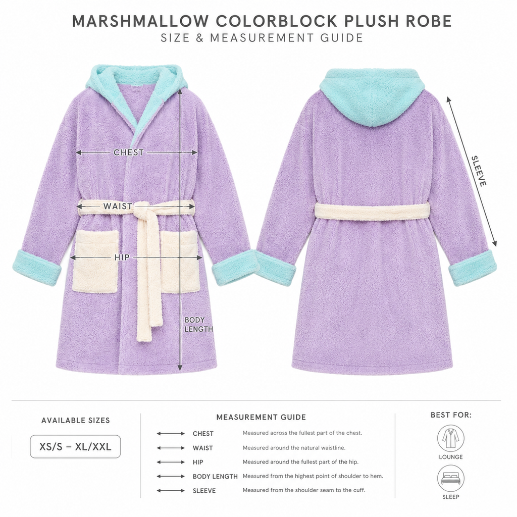 Marshmallow Colorblock Plush Robe