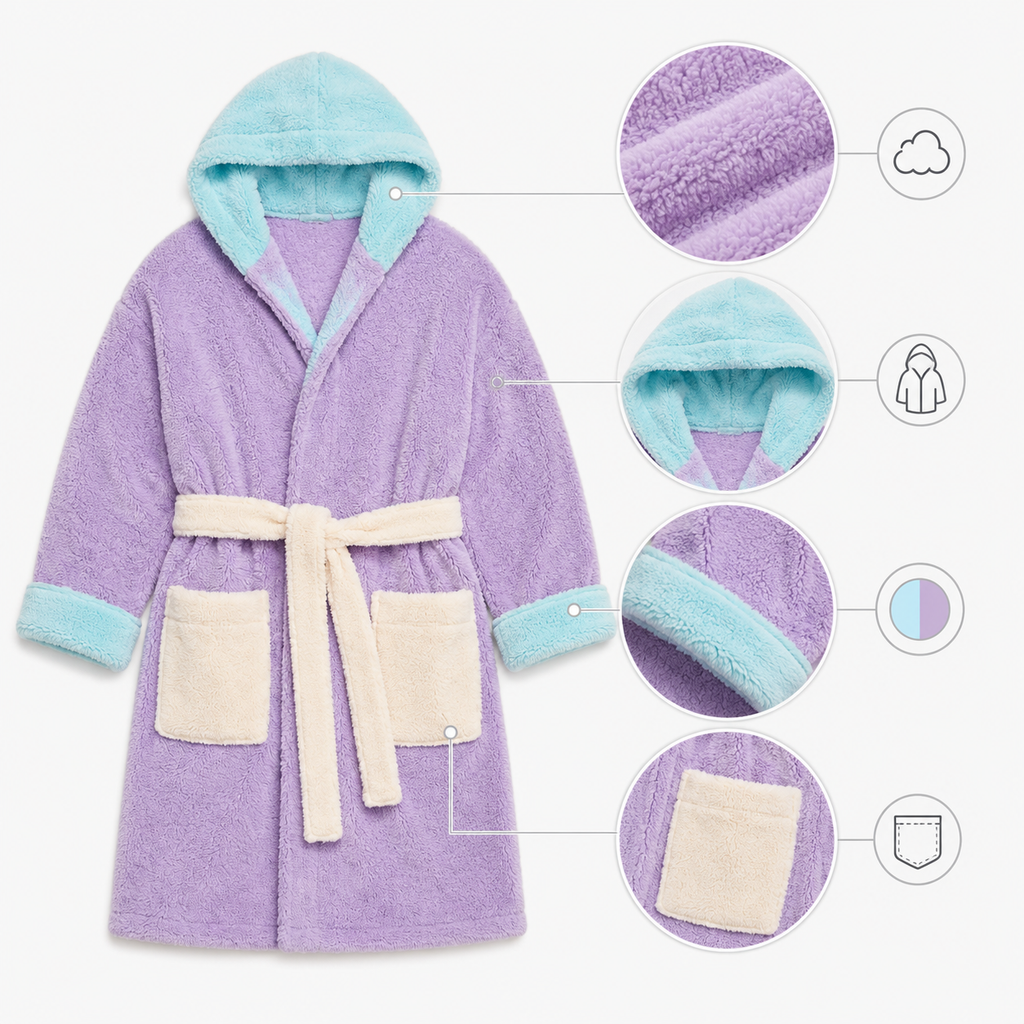 Marshmallow Colorblock Plush Robe