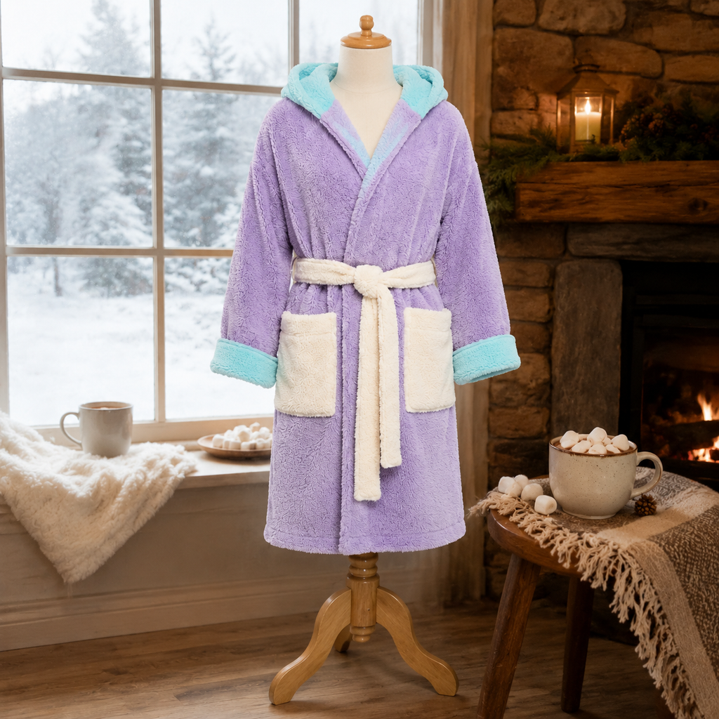 Marshmallow Colorblock Plush Robe