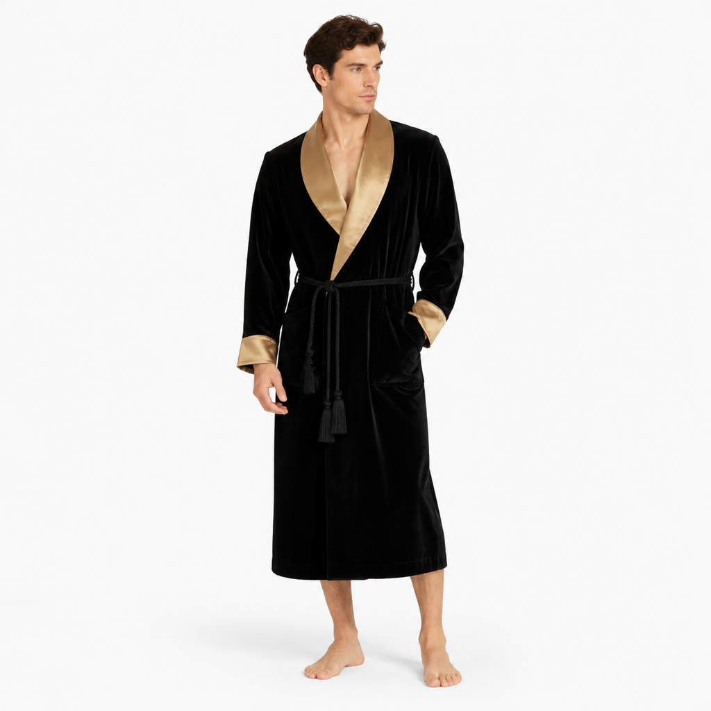 Midnight Velvet Smoking Robe