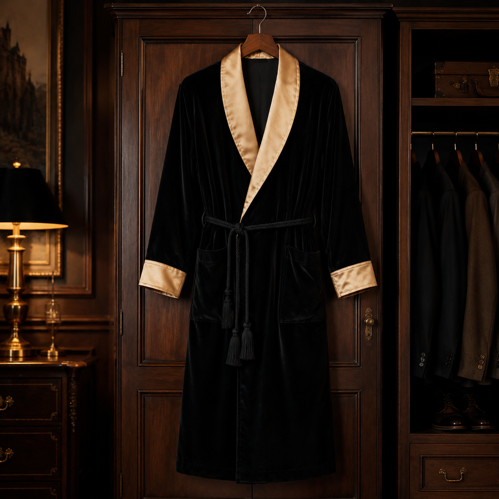 Midnight Velvet Smoking Robe