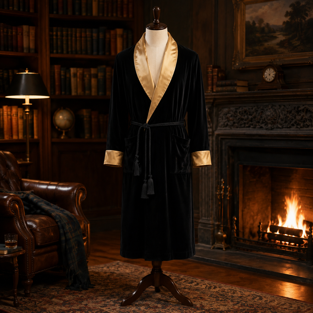 Midnight Velvet Smoking Robe