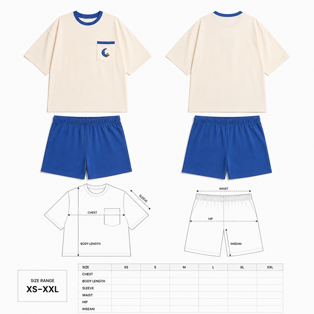 Moon Snack Oversized Sleep Tee Set