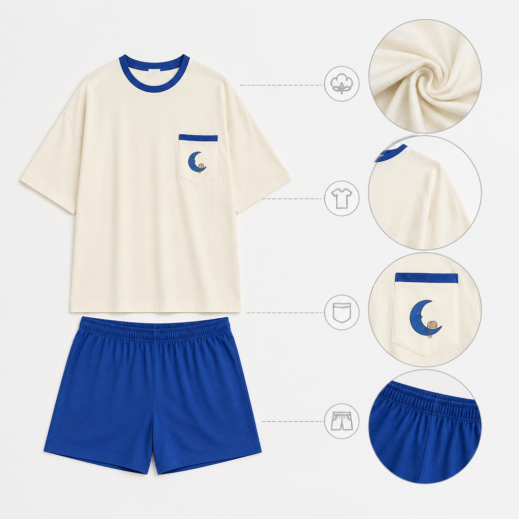 Moon Snack Oversized Sleep Tee Set