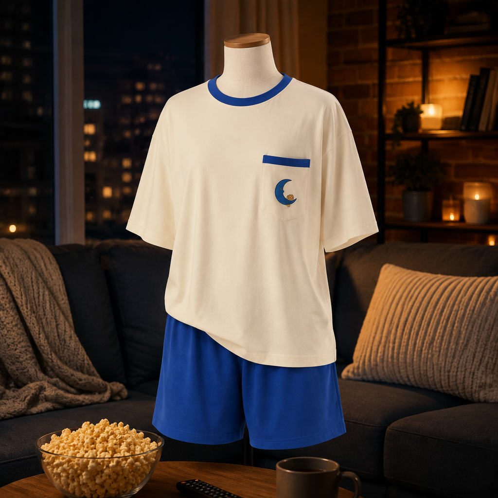 Moon Snack Oversized Sleep Tee Set