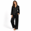 Noir Éclat Satin Pajama Set
